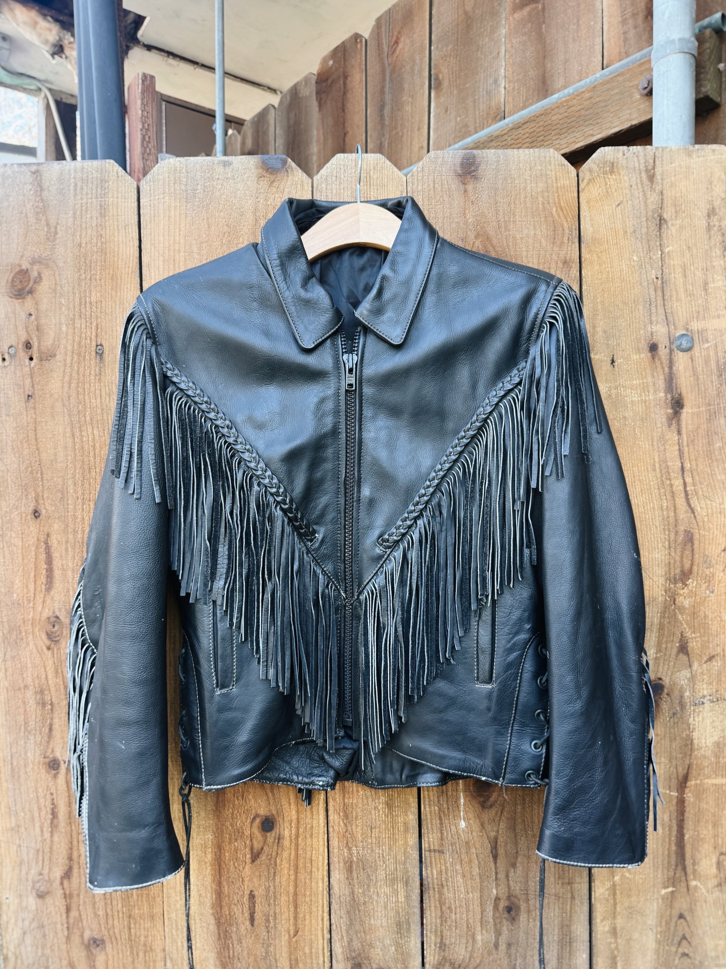 FRINGE LEATHER MOTO JACKET