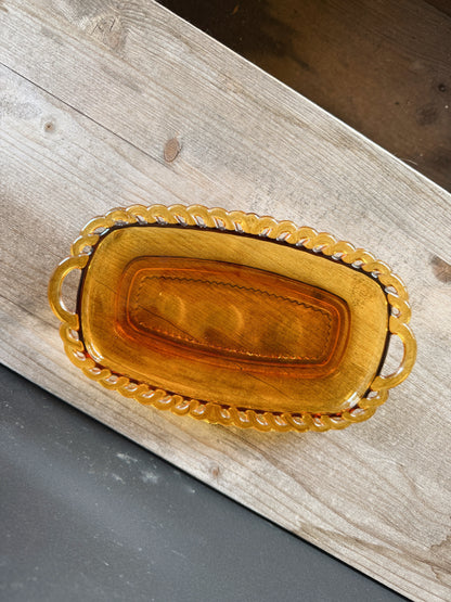 MCM PRESSED INDIANA GLASS TRAY