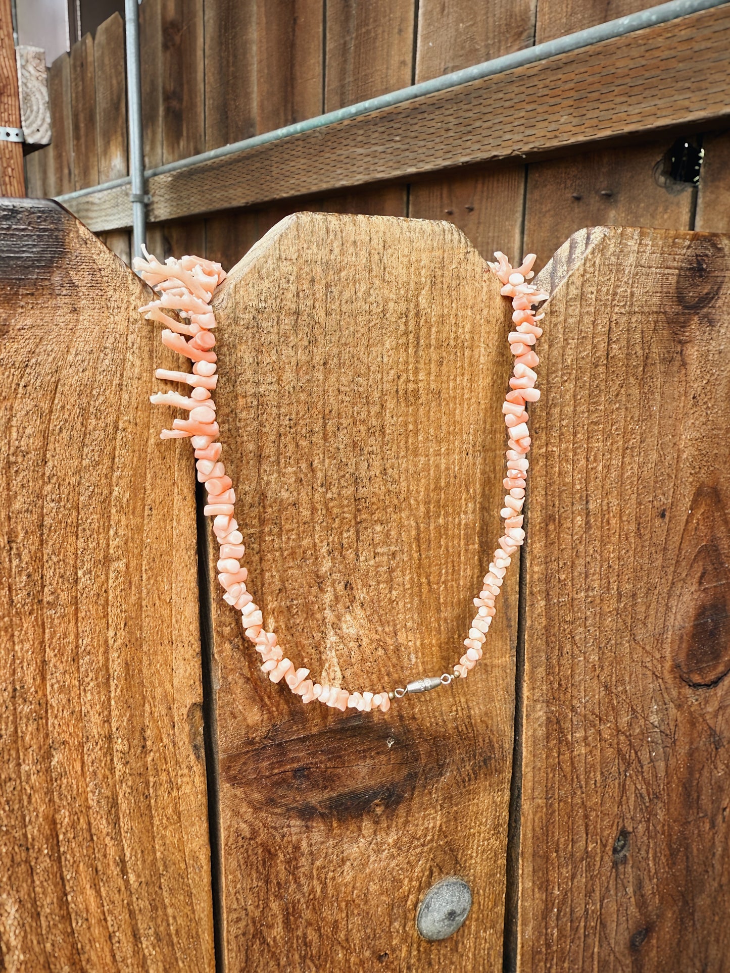 ANTIQUE ANGEL SKIN CORAL NECKLACE