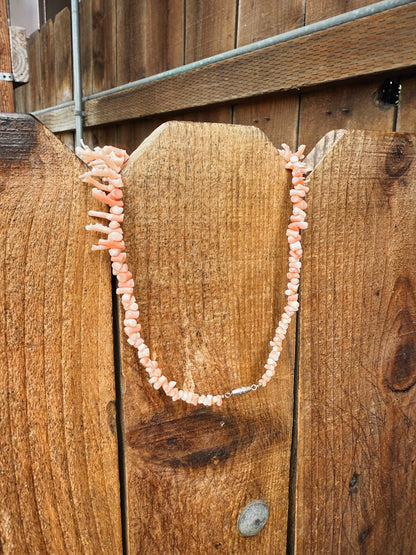 ANTIQUE ANGEL SKIN CORAL NECKLACE