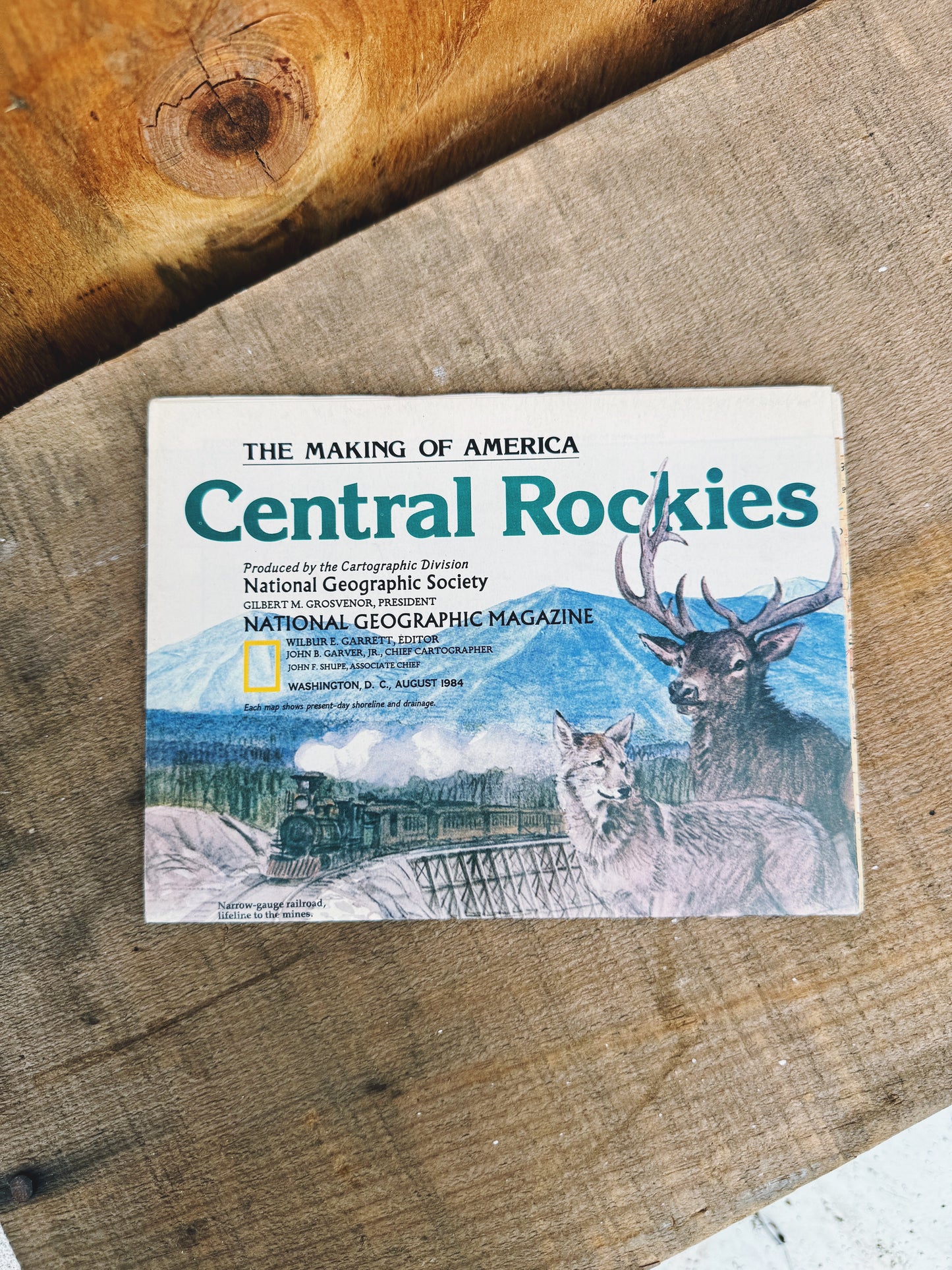 1984 NATIONAL GEOGRAPHIC CENTRAL ROCKIES MAP