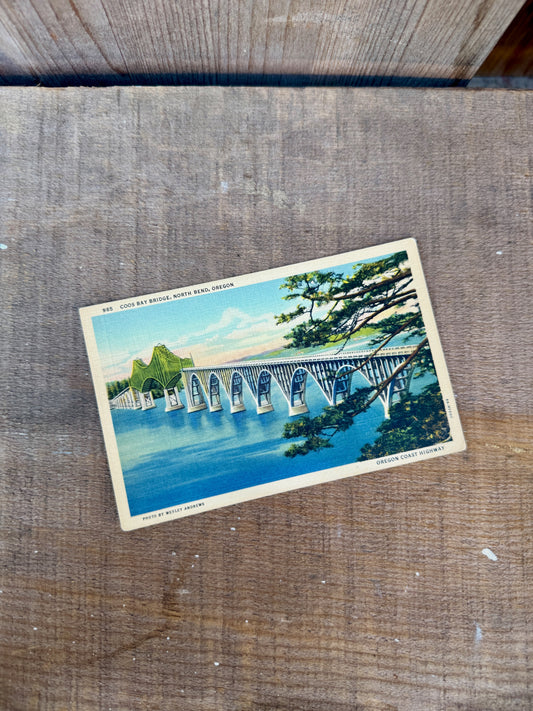 COOS BAY BRIDGE VINTAGE POSTCARD