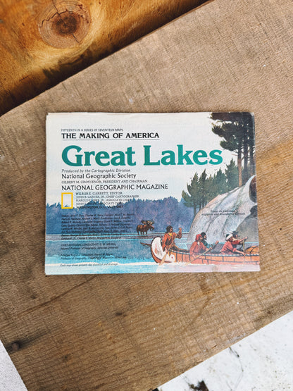1987 NATIONAL GEOGRAPHIC GREAT LAKES MAP
