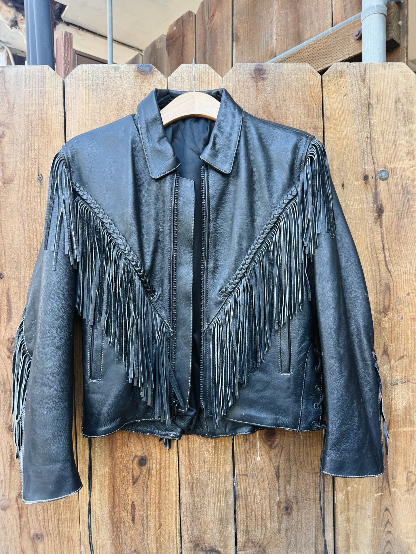 FRINGE LEATHER MOTO JACKET