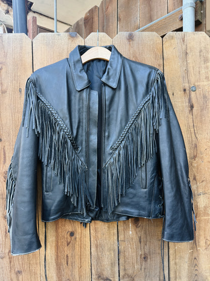 FRINGE LEATHER MOTO JACKET