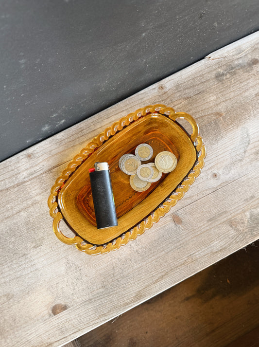 MCM PRESSED INDIANA GLASS TRAY