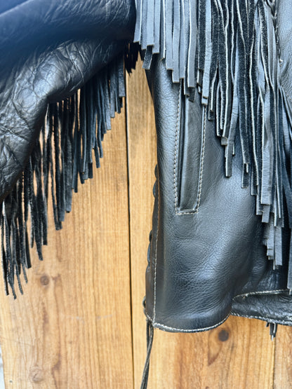 FRINGE LEATHER MOTO JACKET