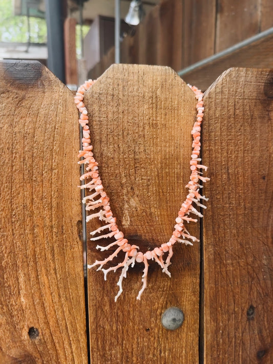 ANTIQUE ANGEL SKIN CORAL NECKLACE