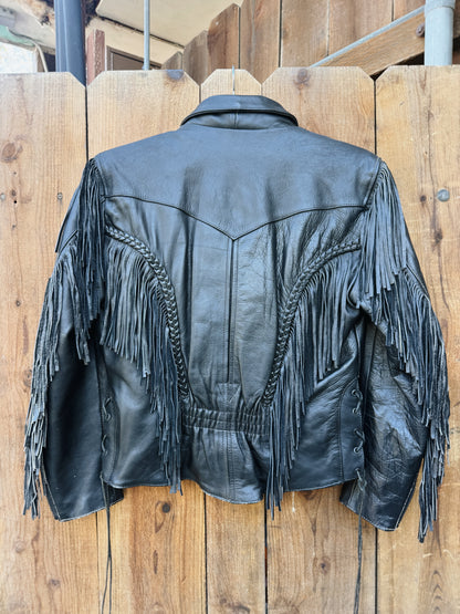 FRINGE LEATHER MOTO JACKET