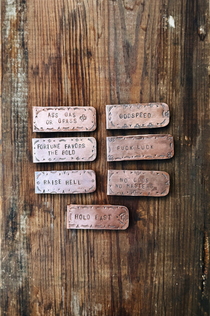 "NO GODS NO MASTERS" COPPER MONEY CLIP