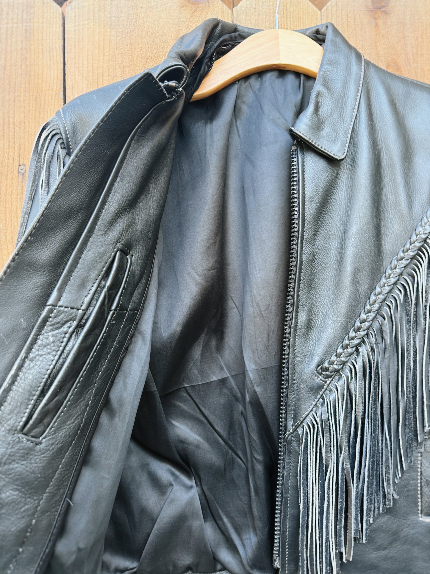 FRINGE LEATHER MOTO JACKET