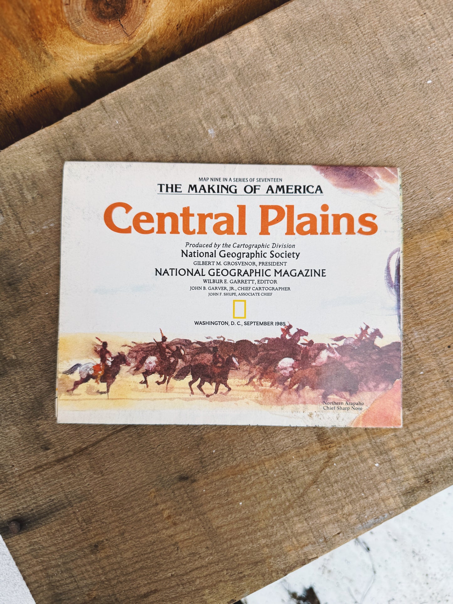 1985 NATIONAL GEOGRAPHIC CENTRAL PLAINS MAP