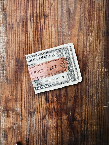"HOLD FAST" COPPER MONEY CLIP