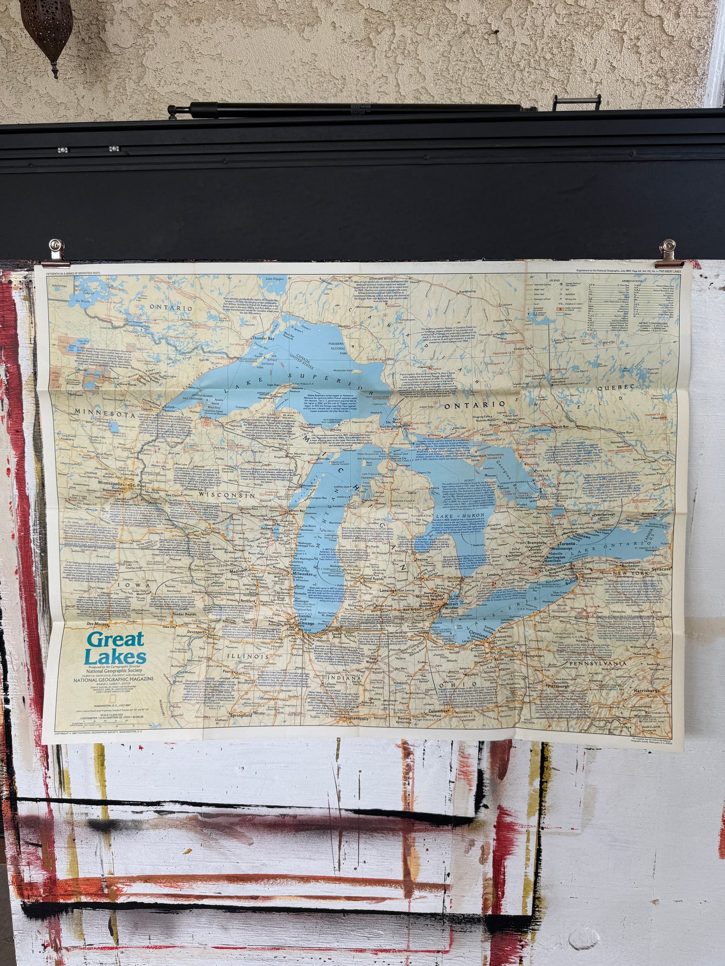 1987 NATIONAL GEOGRAPHIC GREAT LAKES MAP
