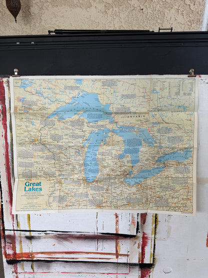 1987 NATIONAL GEOGRAPHIC GREAT LAKES MAP